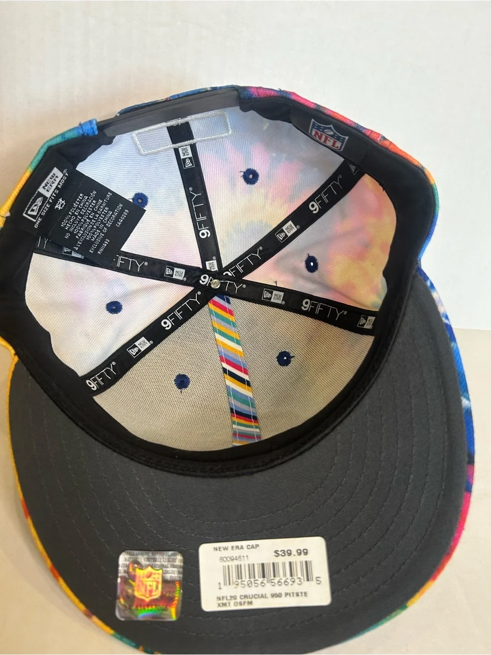 New Era Kids Pittsburgh Steelers Tie-Dye Snapback Hat - Yellow Blue Pink Orange